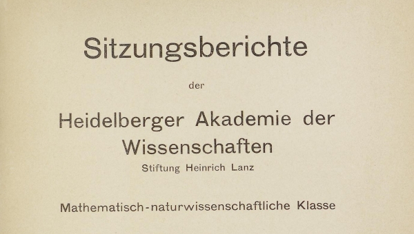Sitzungsberichte: MN-Klasse