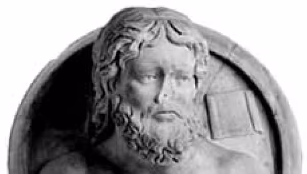 Hd Antike Marmortondo mit Bildnis eines Dichters oder Philosophen. Um 200 n. Chr. Antikenmuseum des Archäologischen Institut