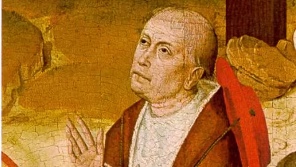 Nikolaus von Kues. Zeitgenössisches Stifterbild vom Hochaltar der Kapelle des St.-Nikolaus-Hospitals, Bernkastel-Kues.