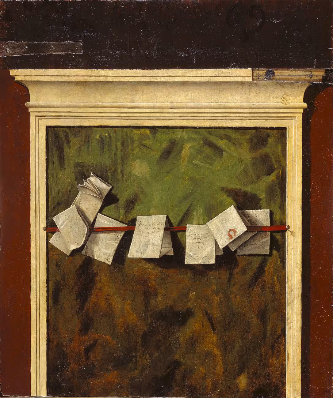 A painting of a letter tray by Vittore Carpaccio from the late 15th century.