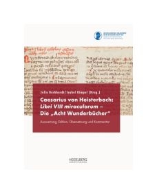 Buchcover mit hinterlegtem mittelaterlichen Manuskript und rotem Kasten, in welchem der Titel steht