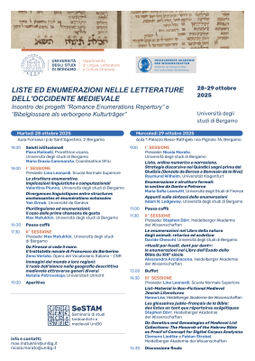 LISTE ED ENUMERAZIONI NELLE LETTERATURE DELL'OCCIDENTE MEDIEVALE