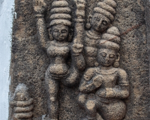 Relief showing the goddess Pārvatī performing austerities