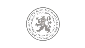 Abdruck des Musters der Akademiemedaille in grau, in der Mitte das Profil eines Löwen, der auf seinen Hinterbeinen steht und die vorderen Tatzen wie zum Angriff vor seinem Kopf ausstreckt, auf dem Kopf trägt er eine Krone, drum herum lateinische Schrift und ein grauer Kreis zur Einrahmung