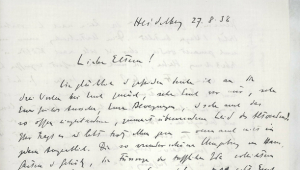 Das Bild zeigt die erste Seite eines handgeschriebenen Briefs von Karl Jaspers. Man kann die Datums- und Ortsanzeige oben rechts erkennen sowie die Ansprache "Liebe Eltern!" 