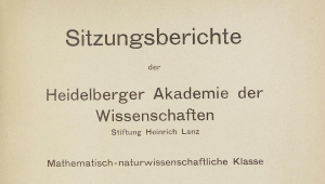 Cover der herausgegebenen Sitzungsberichte der Akademie der Mathematisch-naturwissenschaftlichen Klasse