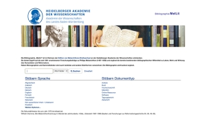 Das Bild zeigt die Website der Datenbank MelLit