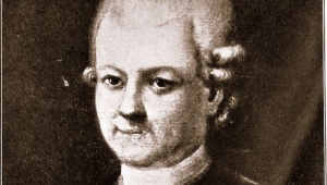 Porträt von Giuseppe Gazzaniga mit identifizierender Bildüberschrift