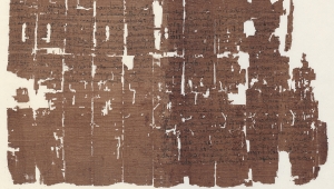 Foto von Papyrusfragmenten mit der Prophezeiung des Lammes