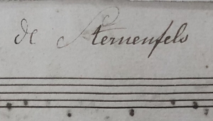 Unterschrift Sternenfels auf Notenpapier.
