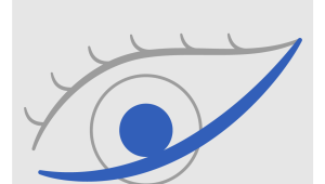 Logo des WIN-Projekts mit einem einfach gehaltenen hellgrau-blauen Auge